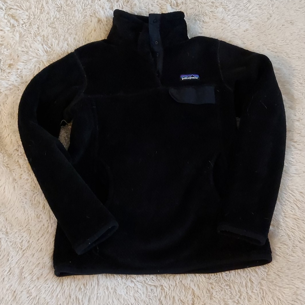 Patagonia black fleece re tool snap sweatshirt sweater shirt pullover